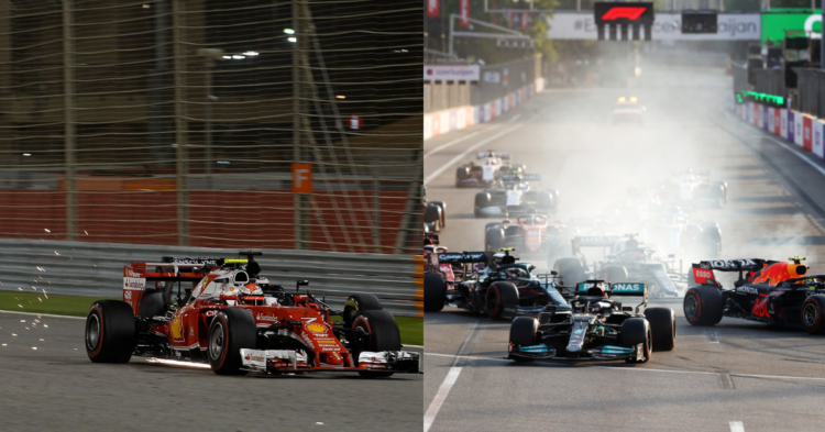 Ferrari SF-16 (left), Baku, Azerbaijan Grand Prix 2021 penalty to Mercedes (right) (Credits- Car Throttle, www.speedcafe.com)