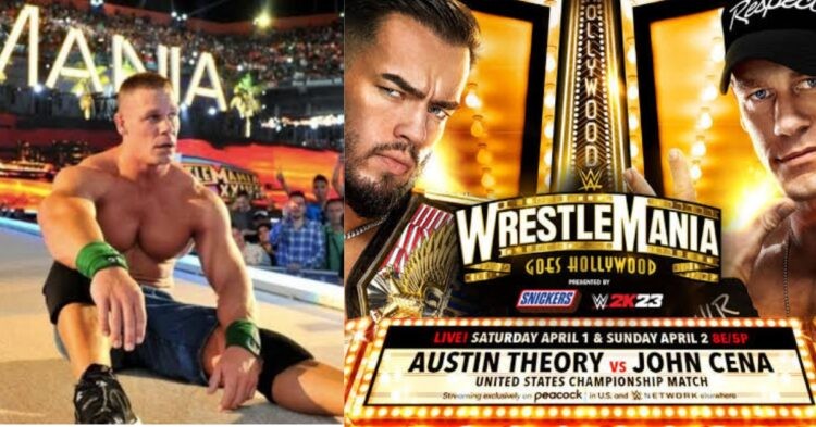 John Cena(left) WrestleMania 39 poster (right)