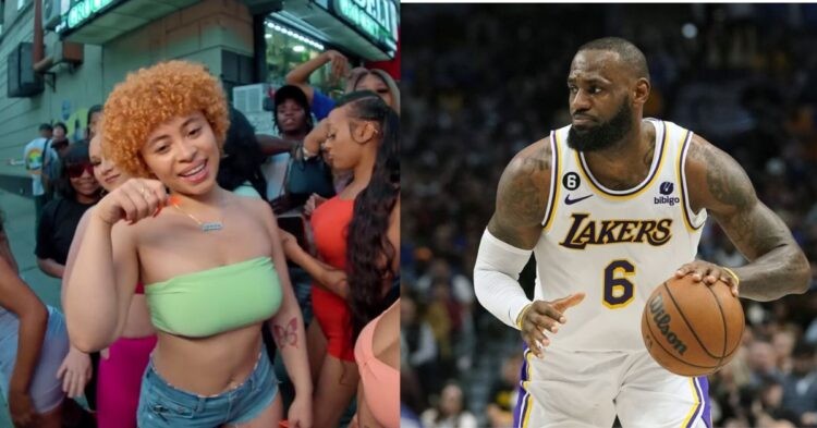LeBron James on the court and Ice Spice