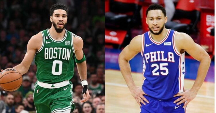 Jayson Tatum and Ben Simmons during their early years in the NBA
