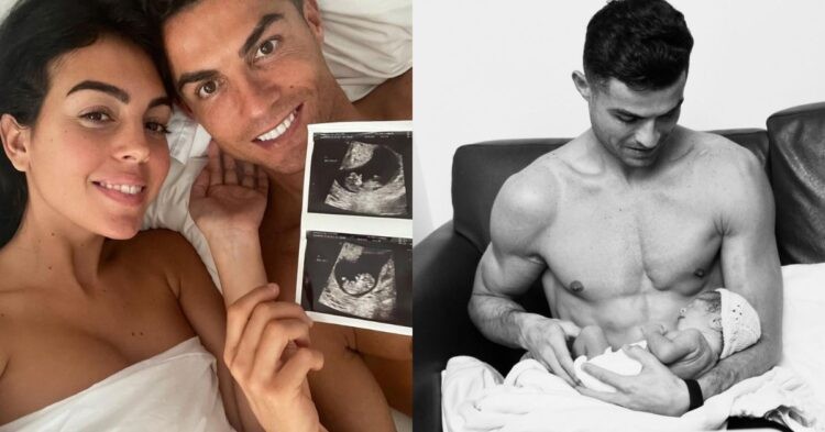 Cristiano Ronaldo and Georgina Rodriguez announcing twins