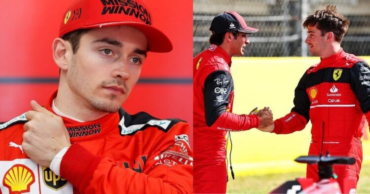 Charles Leclerc (left), Leclerc with teammate Carlos Sainz (right) (Credits- Sky Sports, sportnewscentral.com)