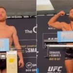 Justin Gaethje (left) and Rafael Fiziev (right)