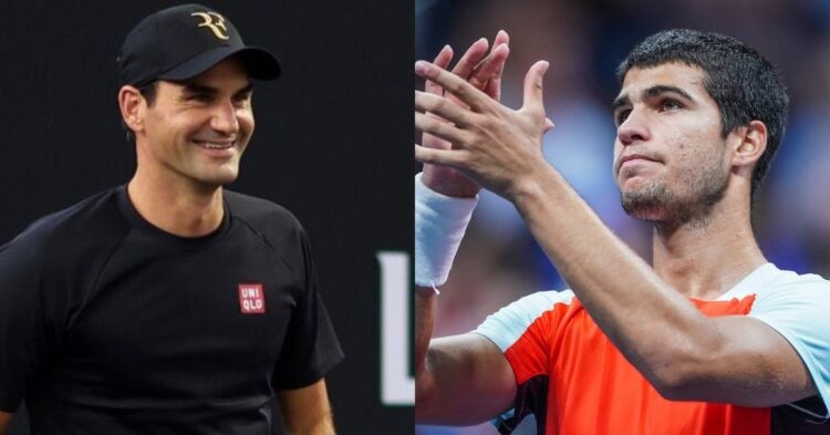 Roger Federer and Carlos Alcaraz (Credit: Eurosport)