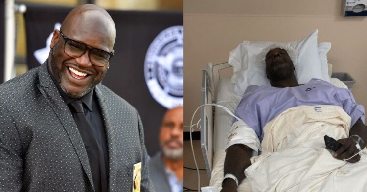 Shaquille O'Neal in a hospital bed