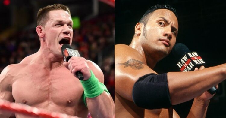 John Cena (left) Dwayne Johnson (right)