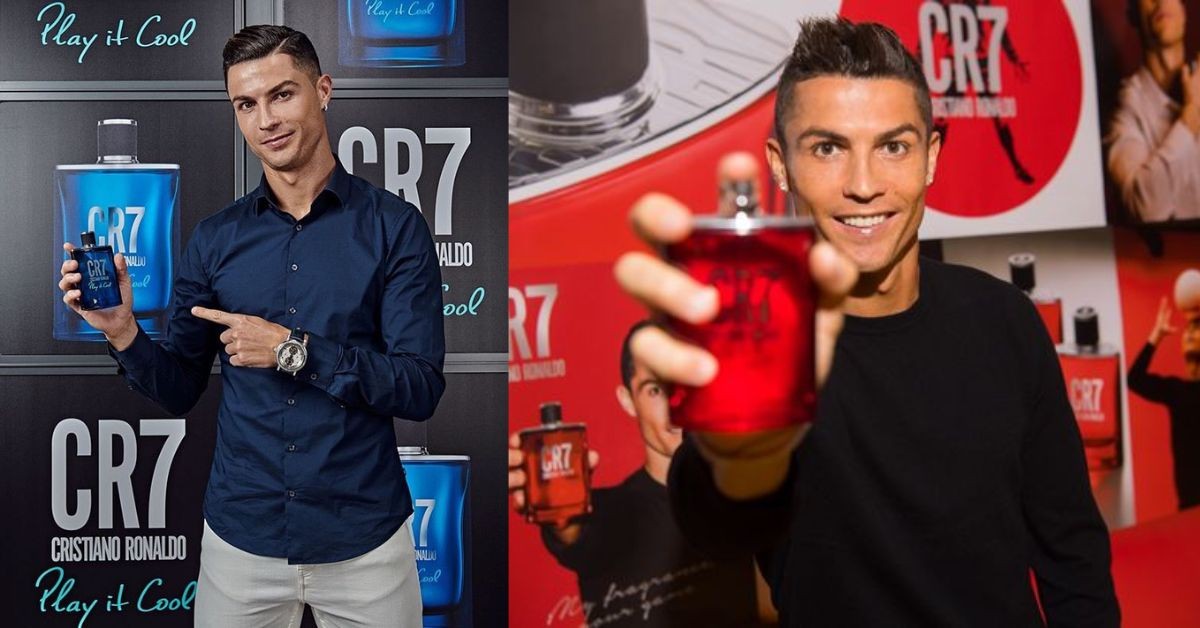 Cristiano Ronaldo promoting his fragrance brand