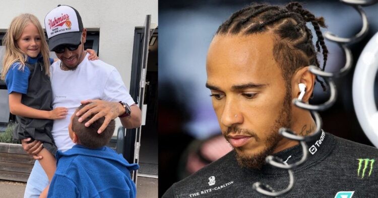 Lewis Hamilton with his niece and nephew(left), Lewis Hamilton(right) (Credit- The Sun, CNN)