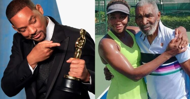 Will Smith, Venus Williams with her father Richard Williams (Credit: TODAY)
