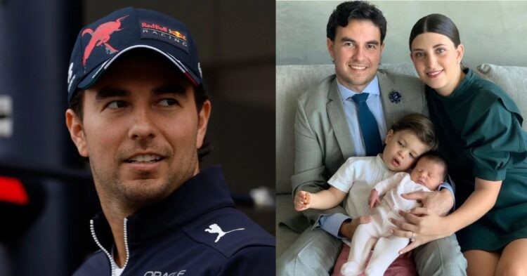 Sergio Perez (left), Sergio Perez with his wife (right) (Credit- The Guardian, Quien)