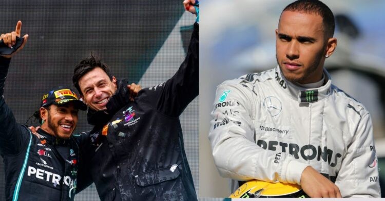 Lewis Hamilton with Toto Wolff (left), Lewis Hamilton in 2013 (right) (Credits- Motor Sport, Planet F1)