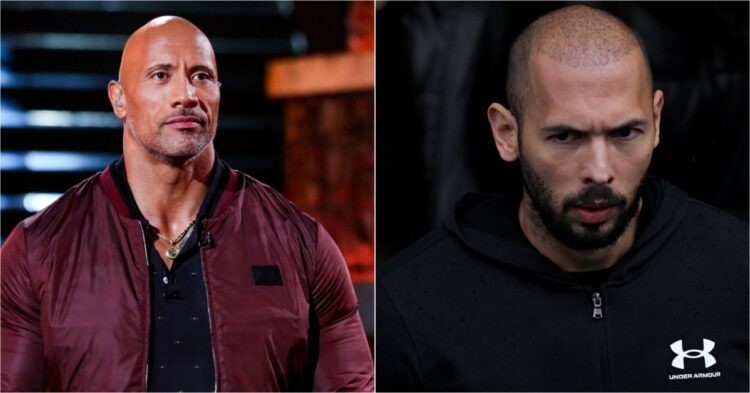 Dwayne Johnson (left) and Andrew Tate (right)