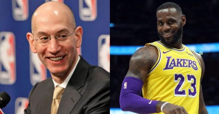 Adam Silver and LeBron James Los Angeles Lakers