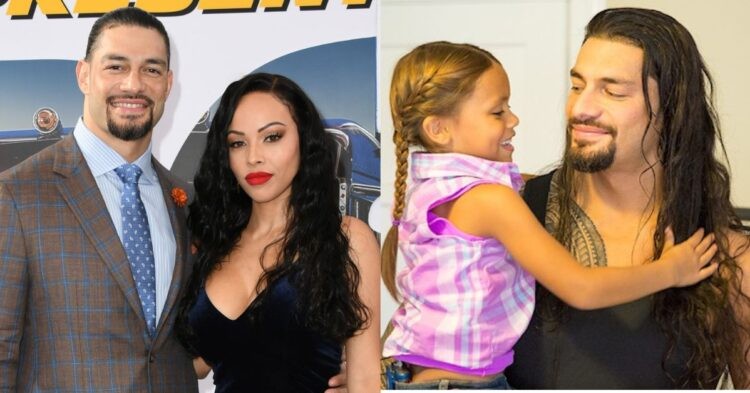 Roman Reigns and Galina Becker (left) Roman Reigns and his daughter (right)