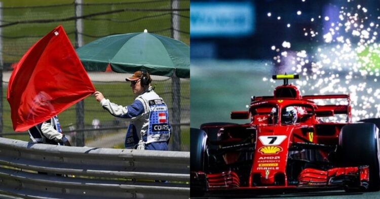 Red Flag in F1 (left), F1 DRS 2019 (right) (Credits- Autosport, blogspot.com)