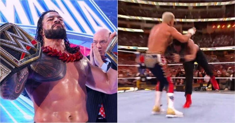 Roman Reigns beats Cody Rhodes at WrestleMania 39