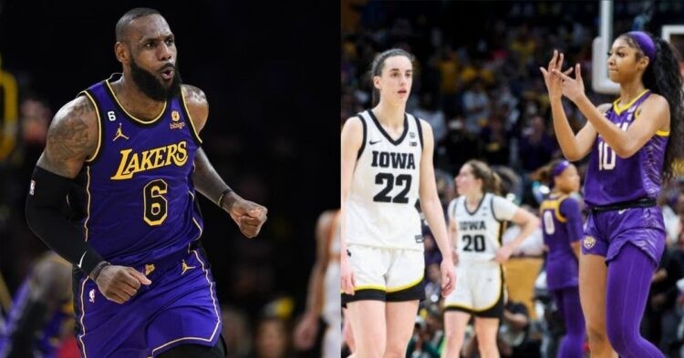 LeBron James, Caitlin Clark and Angel Reese (credits - MARCA and Yahoo Sports)