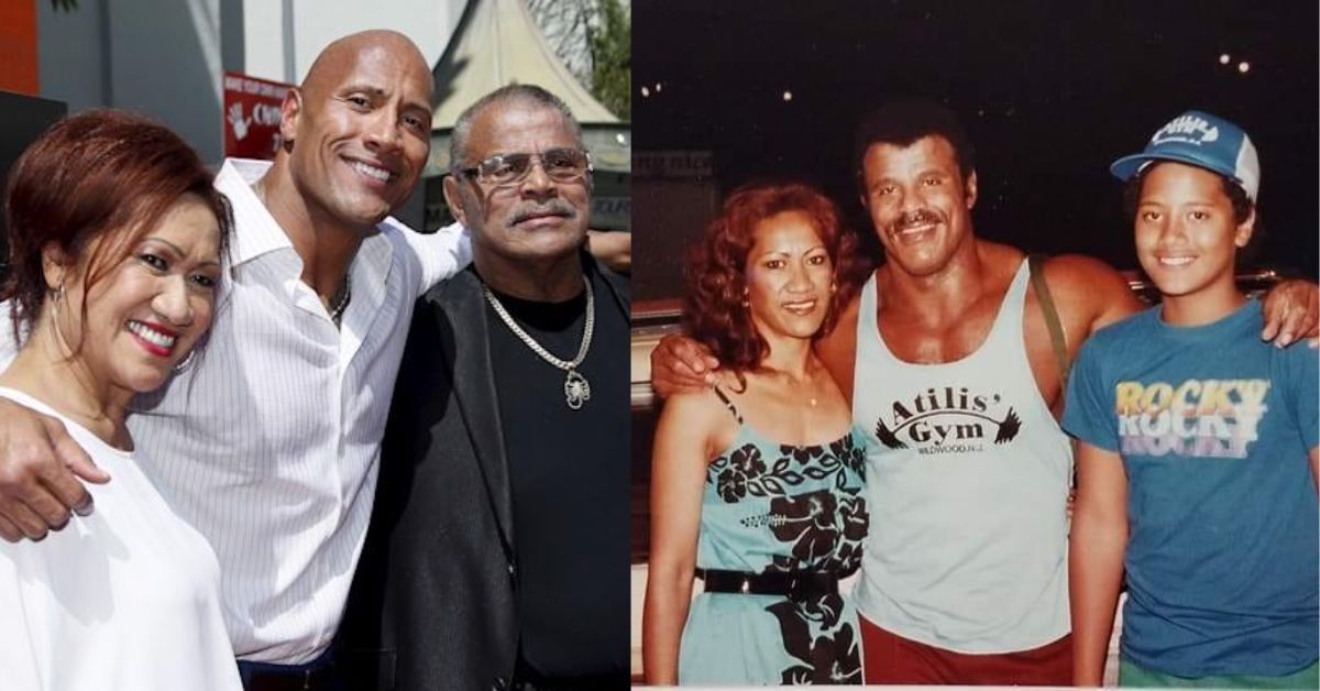 The Rock with his parents