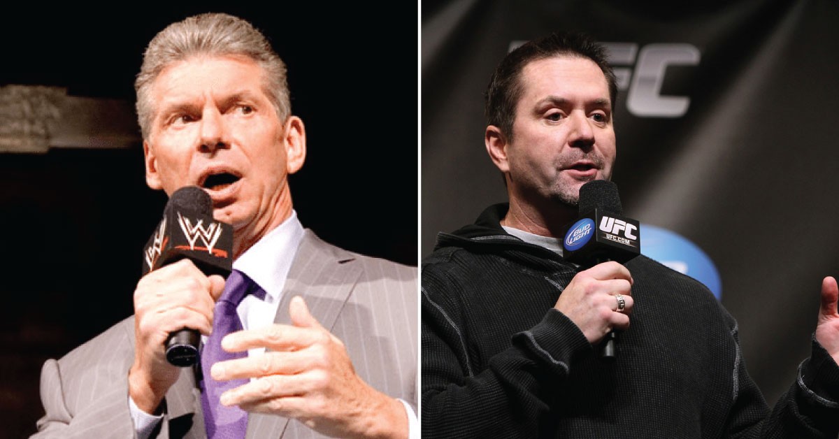 Vince McMahon (left) and Mike Goldberg (right)
