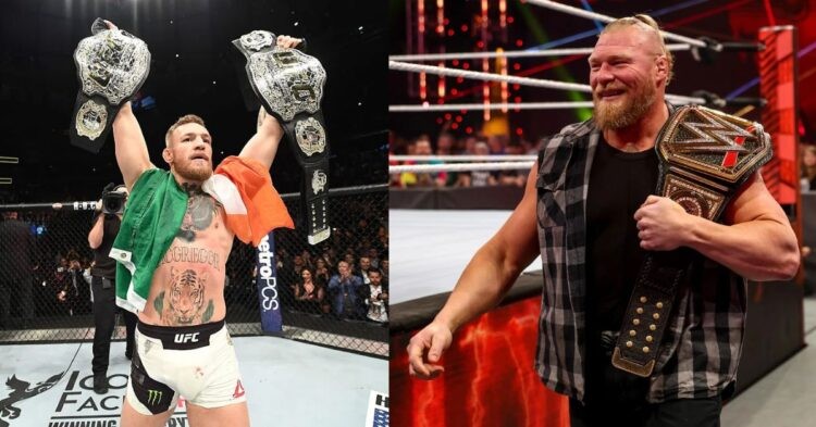 Conor McGregor(left) Brock Lesnar(right)