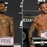 UFC 287 weigh in-Kevin Holland vs Santiago Ponzinibbio