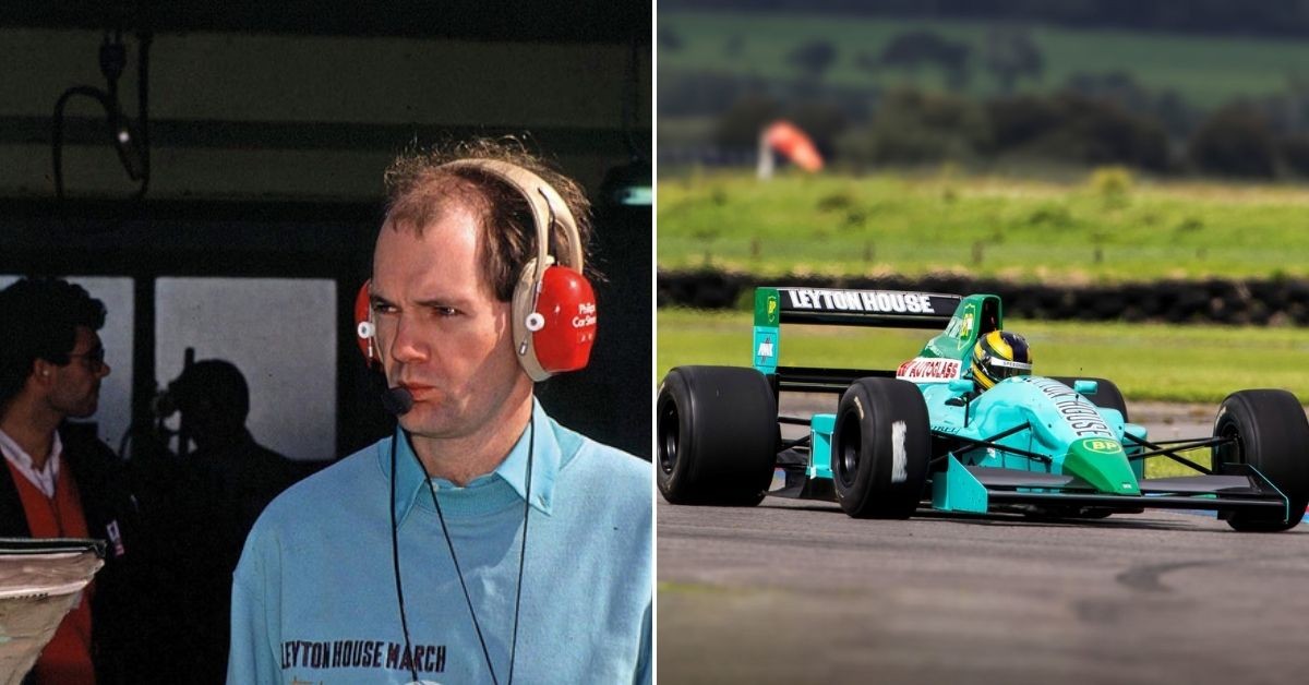Adrian Newey (left) and the LEyton house 1990 car (right) (credits- Autosport, Motorsport)