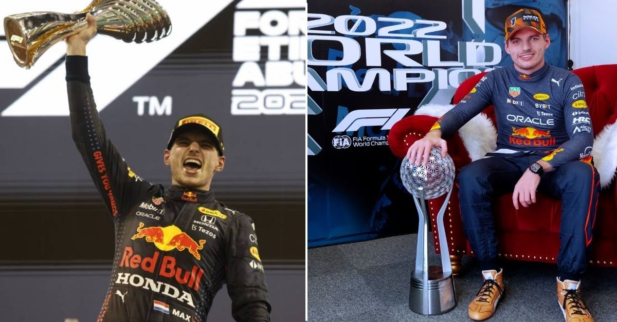 Max Verstappen winning his Championships (credits F1, Honda Racing)