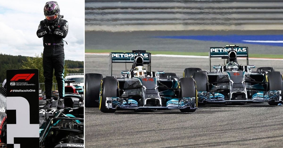 Hamilton (left) and the 2014 Mercedes cars (right) (credits Planet, Mercedes)F1,