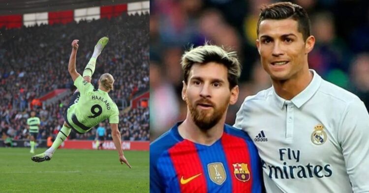 Erling Haaland, Lionel Messi and Cristiano Ronaldo.