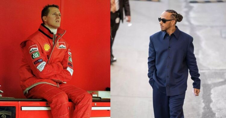 Michael Schumacher (left), Lewis Hamilton (right) (Credit- Highsnobiety)