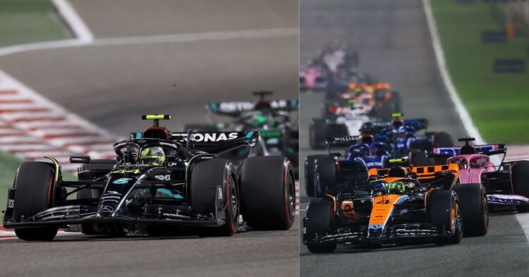 Mercedes W14 (left), Lights out (right) (Credit- CNN, Autoweek)