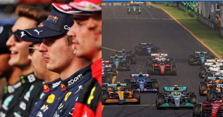Formula 1 driver line up 2023 (left), Australia Grand Prix 2023 (right) (Credits- RacingNews365, Sporting News)