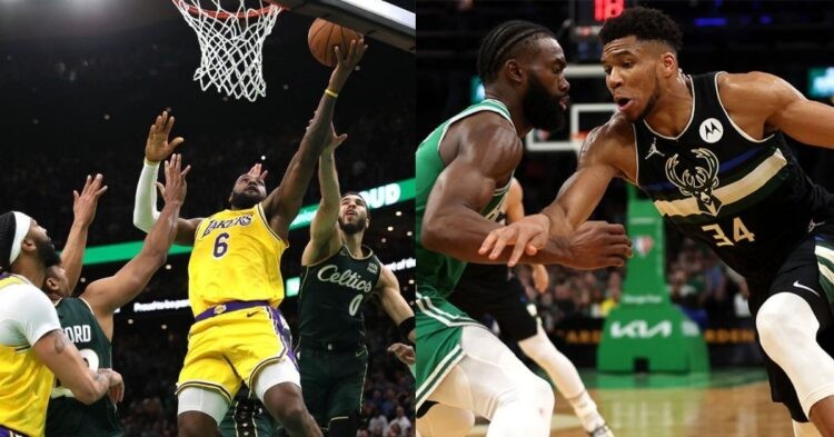 LeBron James, Giannis Antetokounmpo and other NBA players committing personal fouls (Credits - NBA.com and Sportstar - The Hindu)