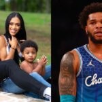Miles Bridges and Mychelle Johnson with their kids