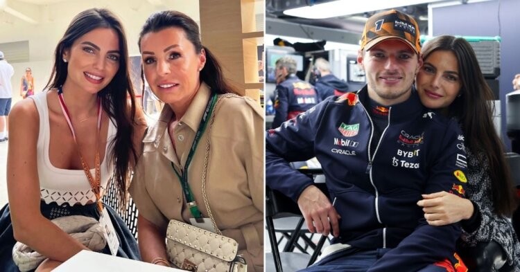 Kelly Piquet with Sophie Kumpen (left) and Max Verstappen (right) (credits US weekly, The Mirror)