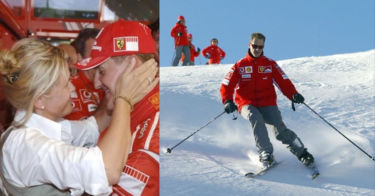 Michael Schumacher with Corinna Schumacher (left), Michael Schumacher Skiing (right) (Credits: CNN, Corriere della Sera)
