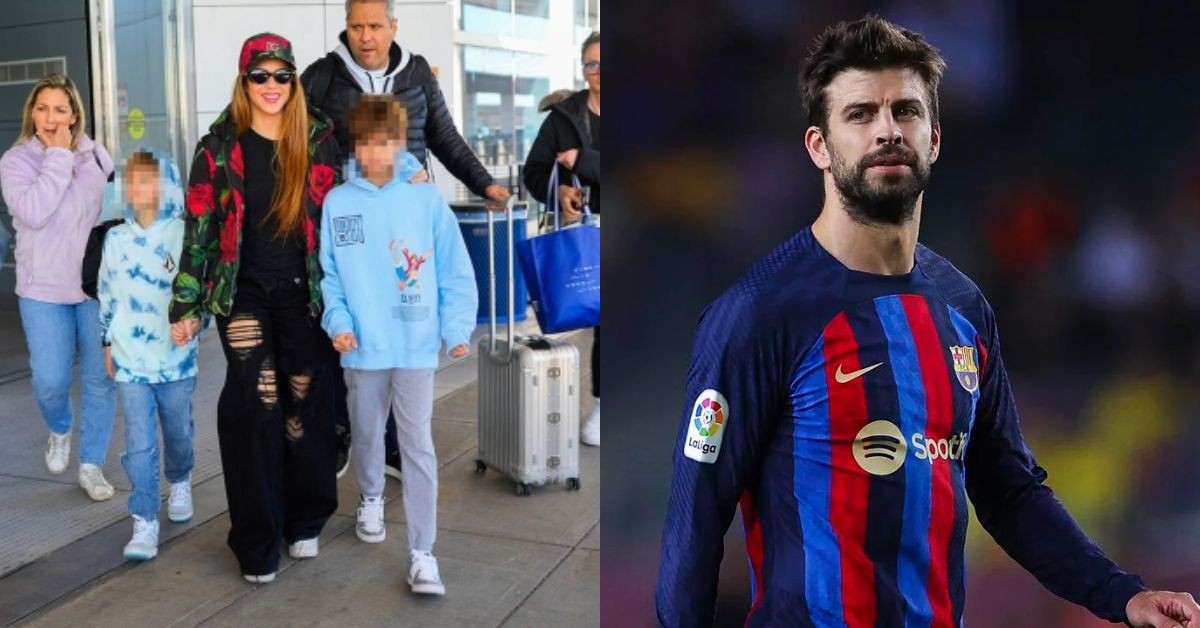 Gerard Pique will meet Shakira and his children in Miami after the trio left Barcelona earlier this month