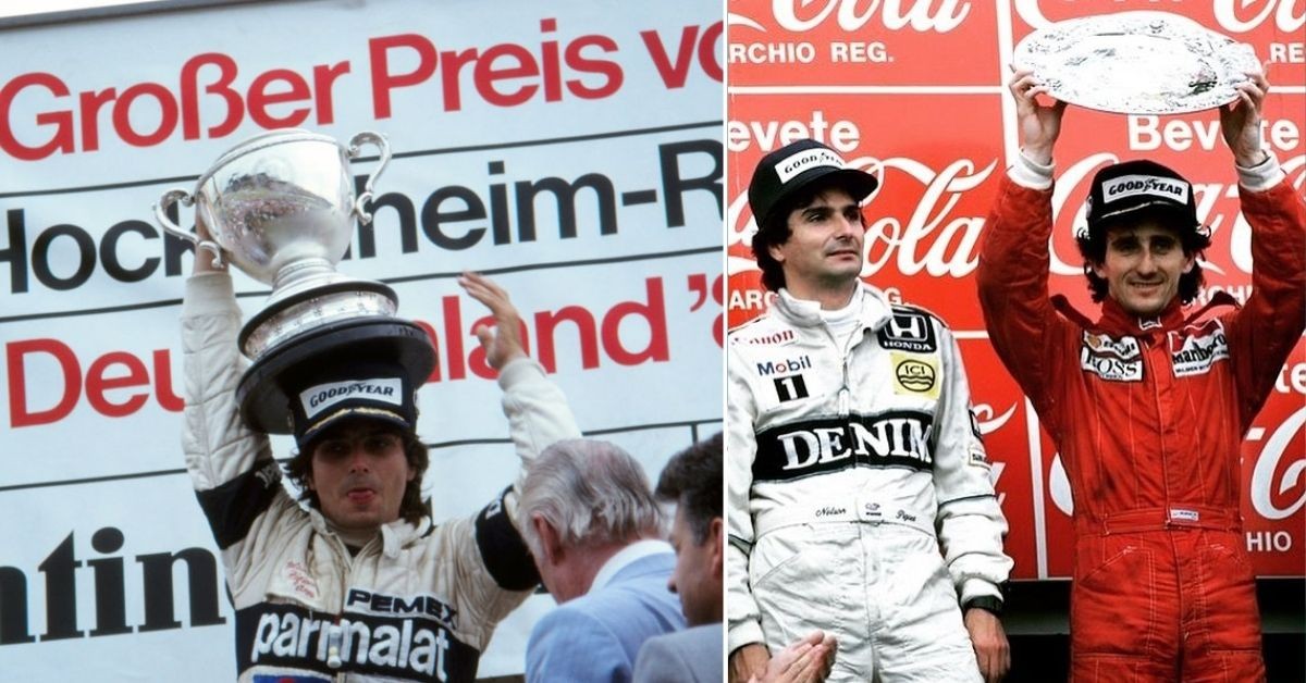 Nelson Piquet (left) Nelson Piquet and Alain Prost (right) (Credits: Pinterest, ESPN)