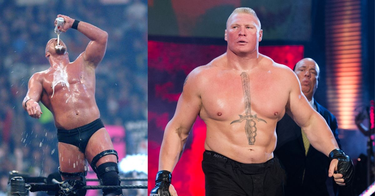 Stone Cold Steve Austin (left) Brock Lesnar (right)