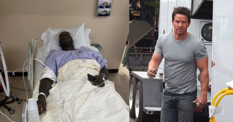 Shaquille O'Neal in the hospital and Mark Wahlberg