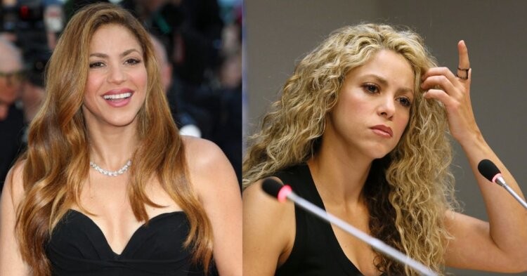 Shakira attending the 75th Cannes Festival (left) and Shakira speaking during a press conference (right) (CREDITS: Getty Images)