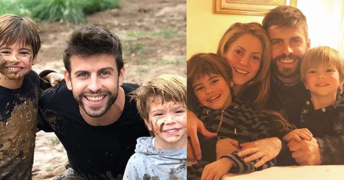 Gerard Pique with his kids (left) Gerard Pique and Shakira with their kids (right) (credits- Hola, Instagram)