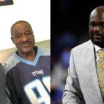Shaquille O'Neal in a suit and with his father Joseph Toney