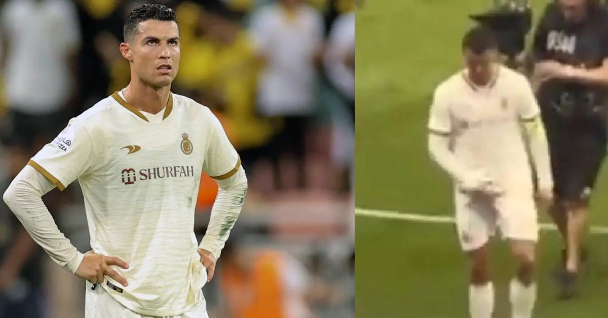 Cristiano Ronaldo makes an obscene gesture after losing against Al-Hilal