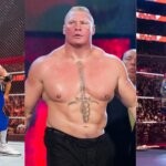 Cody Rhodes (left) Brock Lesnar (middle) Roman Reigns (right) after WWE Draft 2023