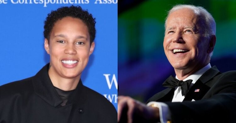 Joe Biden and Brittney Griner at the White House Correspondents Dinner(Credits - The Times of Israel and Boston Globe)