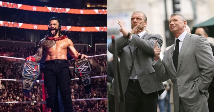 Roman Reigns and Triple H & Vince McMahon