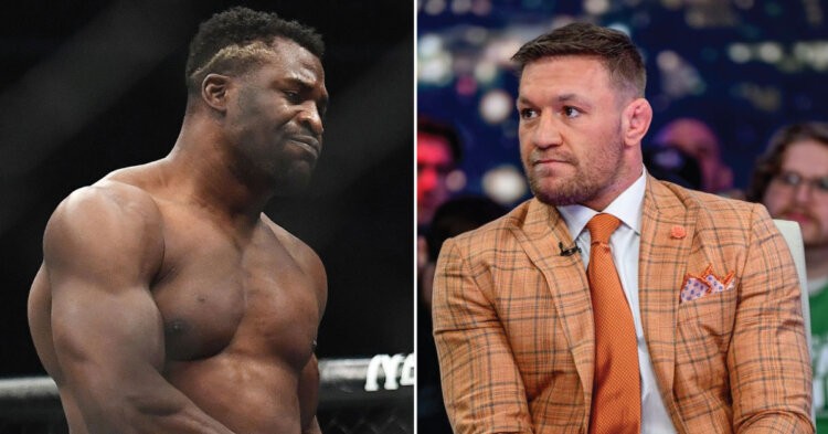 Francis Ngannou (left) and Conor McGregor (right)