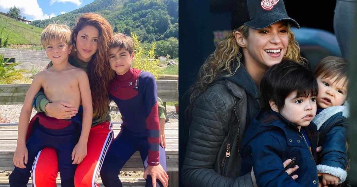Shakira with her kids Sasha and Milan (credits- People)