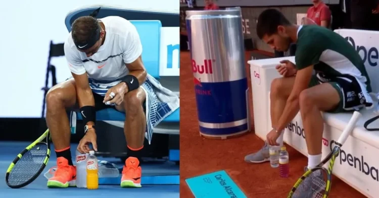 Carlos Alcaraz tries Rafael Nadal's tricks
